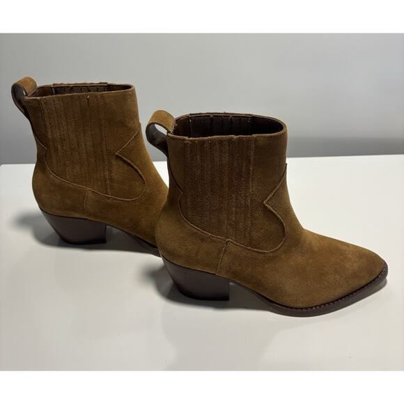 Lauren Ralph Lauren Womens Racquel Brown Suede Pointed Toe Ankle Boots Size 6 - Picture 1 of 9